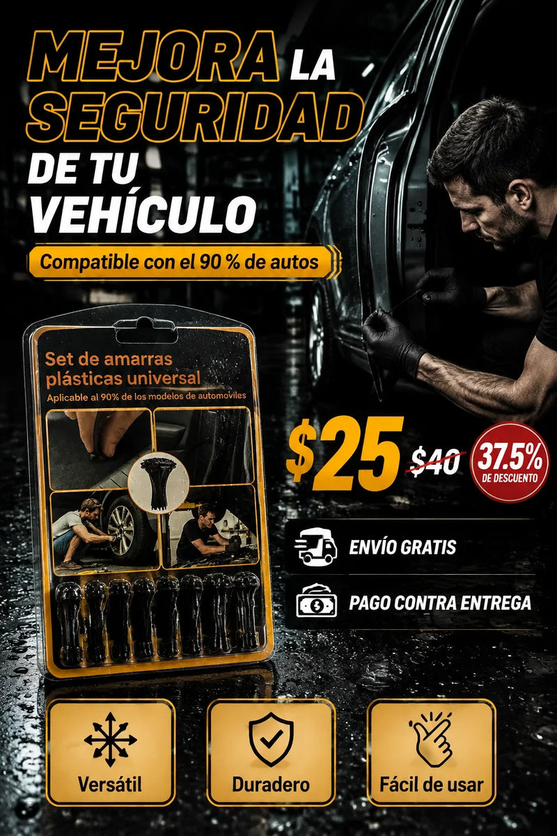 Set de amarras plastica universal